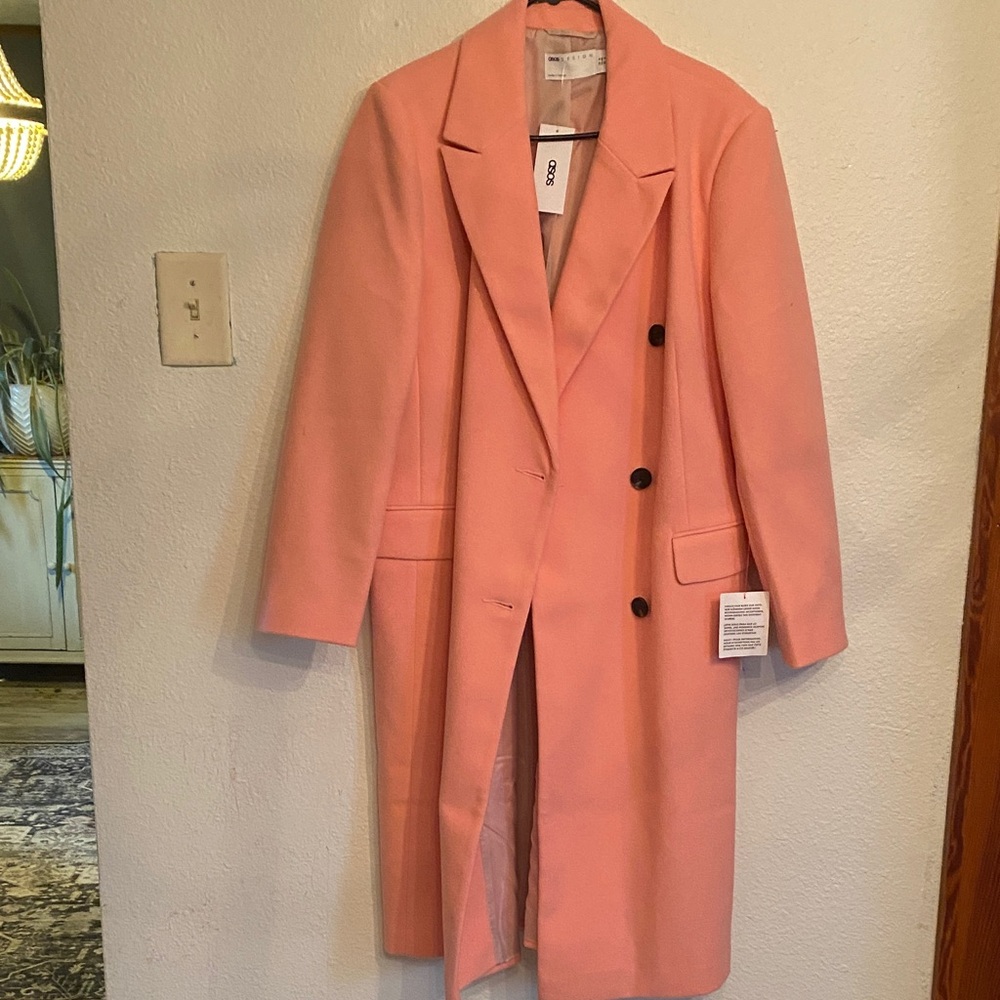 ASOS Peach Pink Tailored Trench Coat